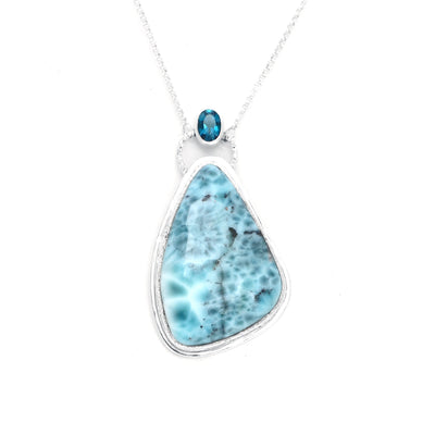 larimar necklace pendant with london blue topaz