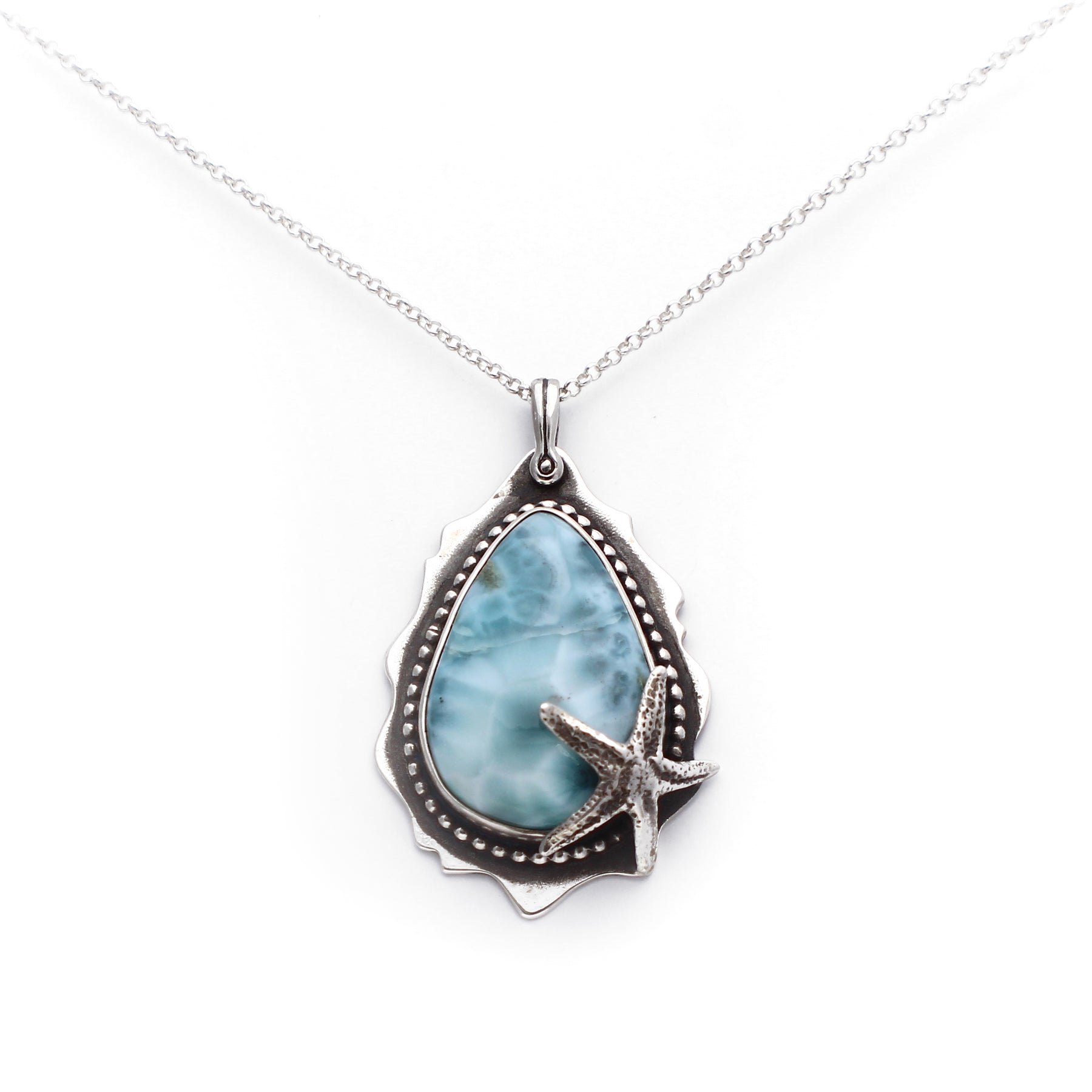 Larimar starfish pendant store